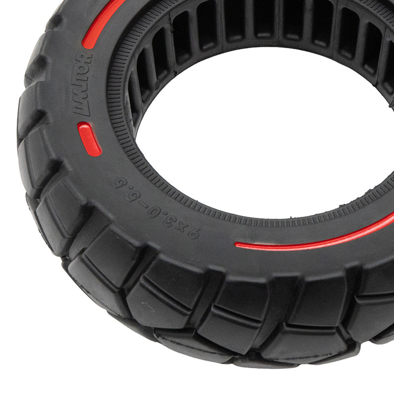 Roue pleine 9x3-5,5 ligne rouge-noir [Amitor]