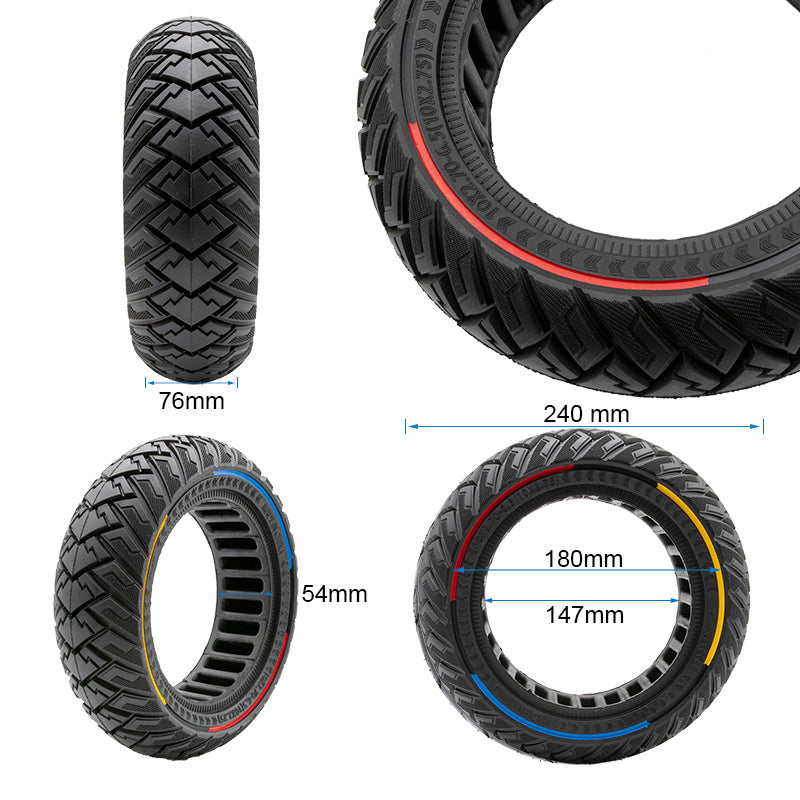 Pneu plein 10x2,70-6,5 (10X2,75) – tricolore