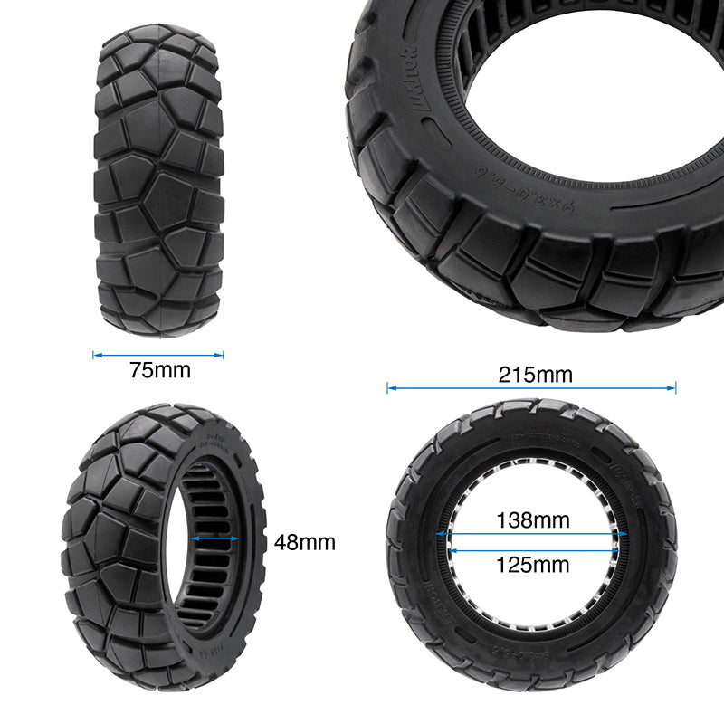 Pneu plein 9x3-5,5 ligne noire [Amitor]