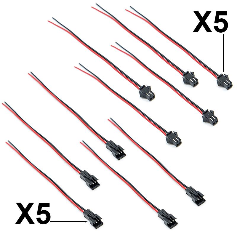 Connecteur SM 2 broches avec câble 22 AWG - 5M/5H