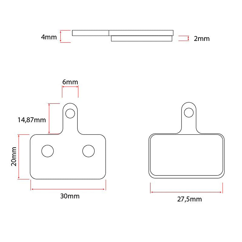 Plaquette de frein RT004-C céramique [Ewheel] - 2 jeux