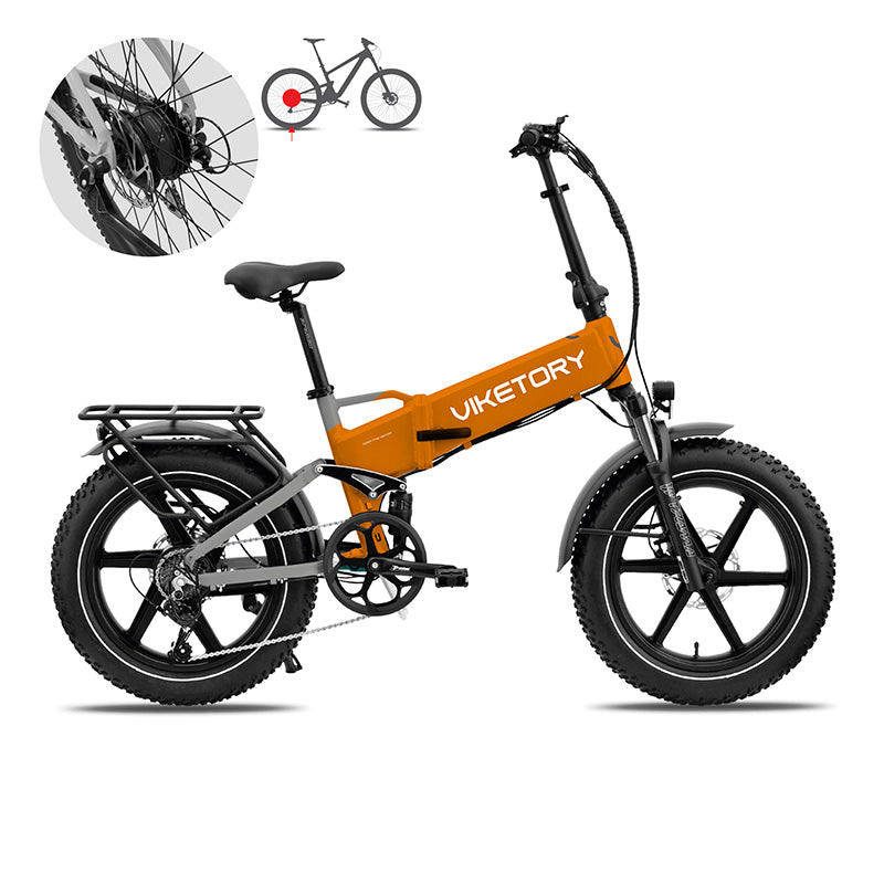 BRAVE vélo électrique FATBIKE Pliable Orange/Gris