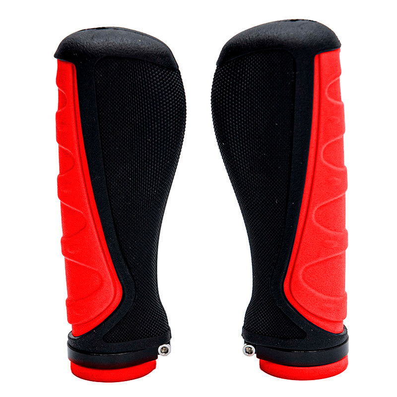 Poignées ergonomiques en silicone avec serrure rouge - 2 Pièces
