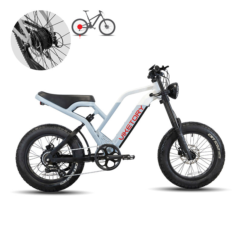 NAVY vélo électrique FATBIKE Bleu marine/Blanc