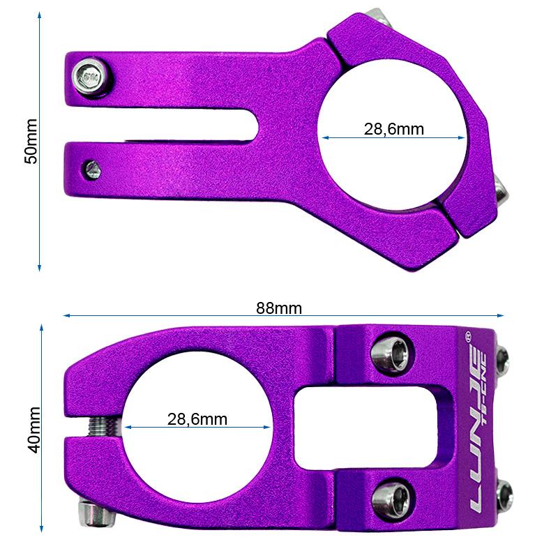 potence pour guidon 31,8mm violet